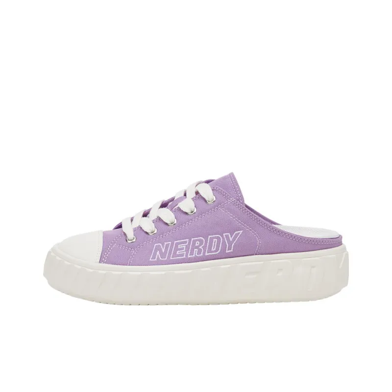 Nerdy Canvas Shoes Unisex Low-Top Purple-0