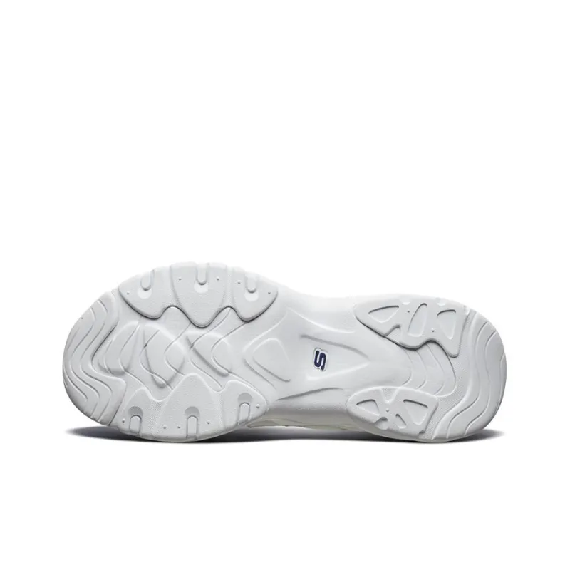 Skechers D'LITES 3.0 Cushioning Anti-Slip And Wear-Resistant Low-Top Chunky Sneakers Men's White Blue Red-4