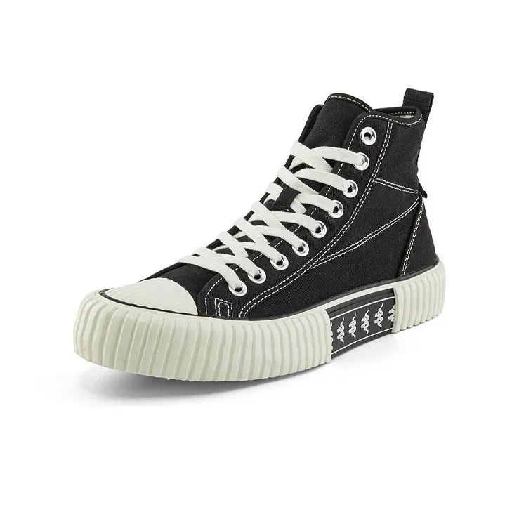 Kappa Anti Slip Wear Resistant High Top Canvas Shoes Unisex Black-2