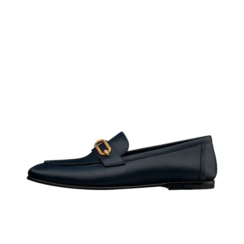 HERMES Colette Loafers Women's Blue-0