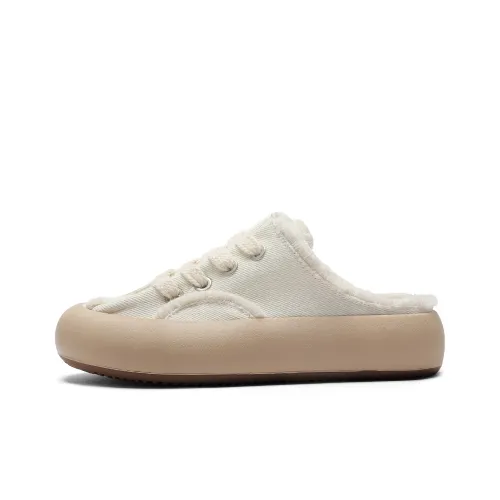 SMILEY Canvas Shoes Women's Low-Top Beige