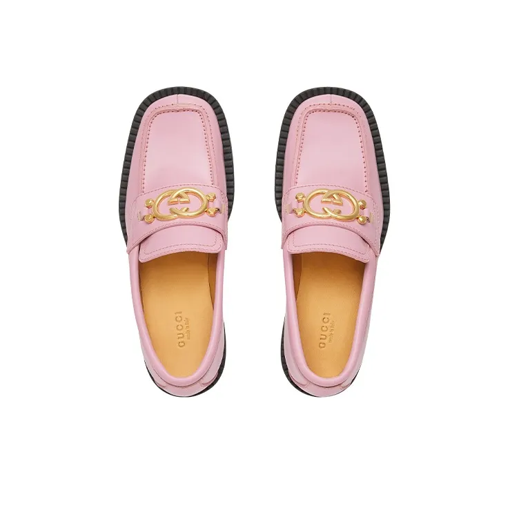 GUCCI Double G Flat Shoes Women's Pink-2