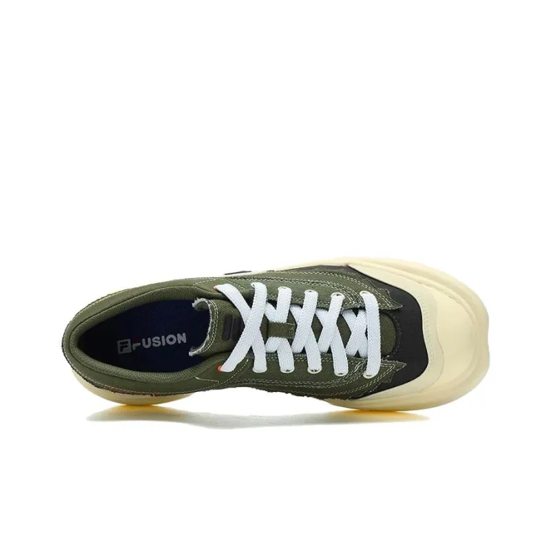 FILA FUSION CURVE Curve Anti Slip And Wear Resistant Lightweight Low Top Canvas Shoes Men's Green-2