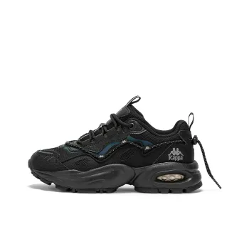 Kappa Cushioning Anti Slip And Wear Resistant Low Top Chunky Sneakers Unisex Black Silver