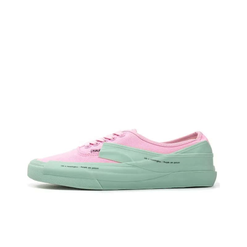 CONP Canvas Shoes Unisex Low Top Pink/Green-0