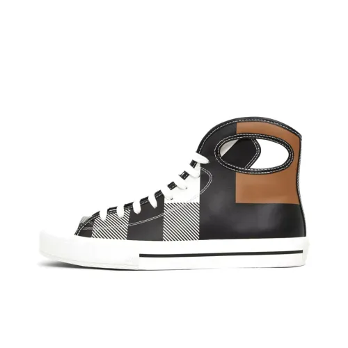 Burberry Larkhall High-Top Sneakers Check Print Leather