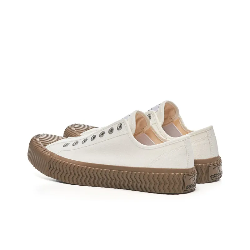 Excelsior Canvas Shoes Unisex Low Top Steam White/Coffee-2