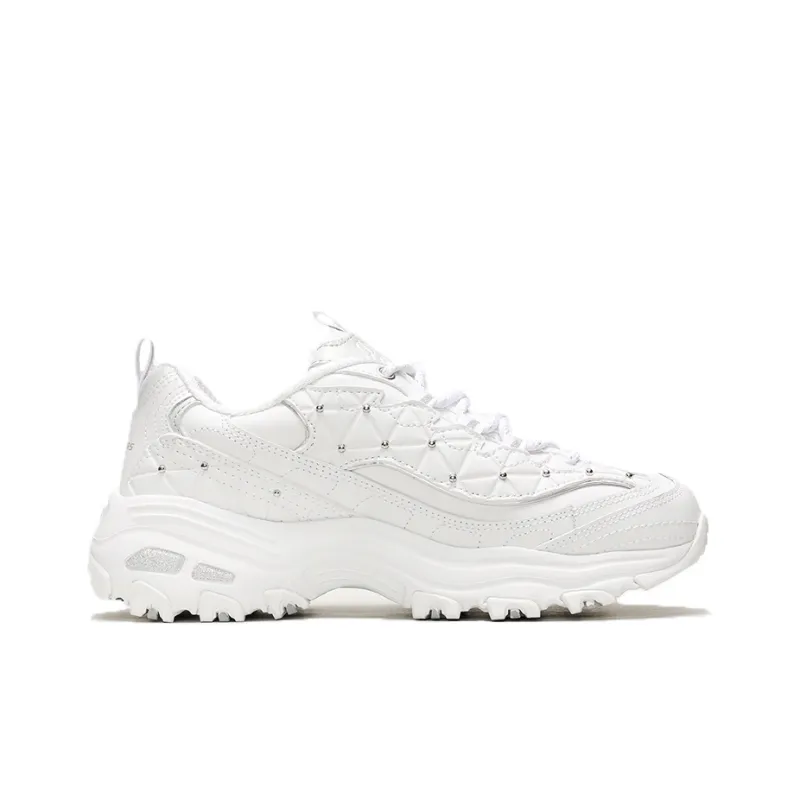 Skechers D'Lites Glamour Feels Low/Dad Shoes Gs White Women's-1