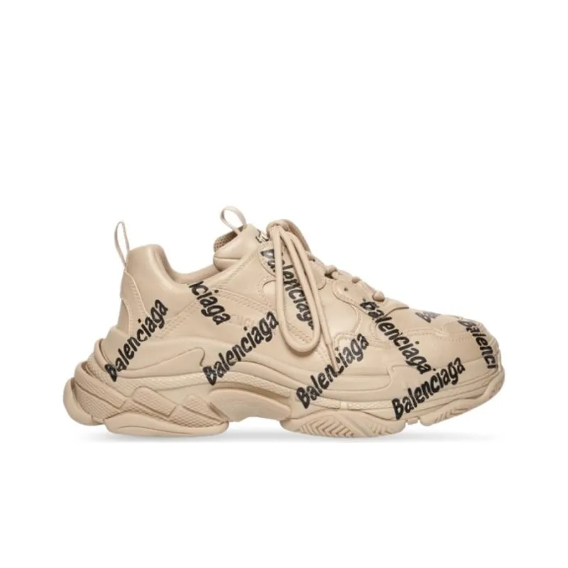 Balenciaga Women's Triple S 'Logotype - Beige'-1