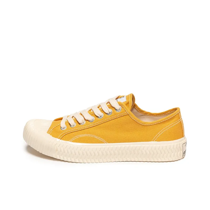 EXCELSIOR Height Increasing Wear Resistant Breathable Slip Resistant Low Top Canvas Shoes Unisex Bright Yellow-0