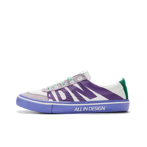 Feiyue Canvas Shoes Unisex Low-Top White/Purple/Green