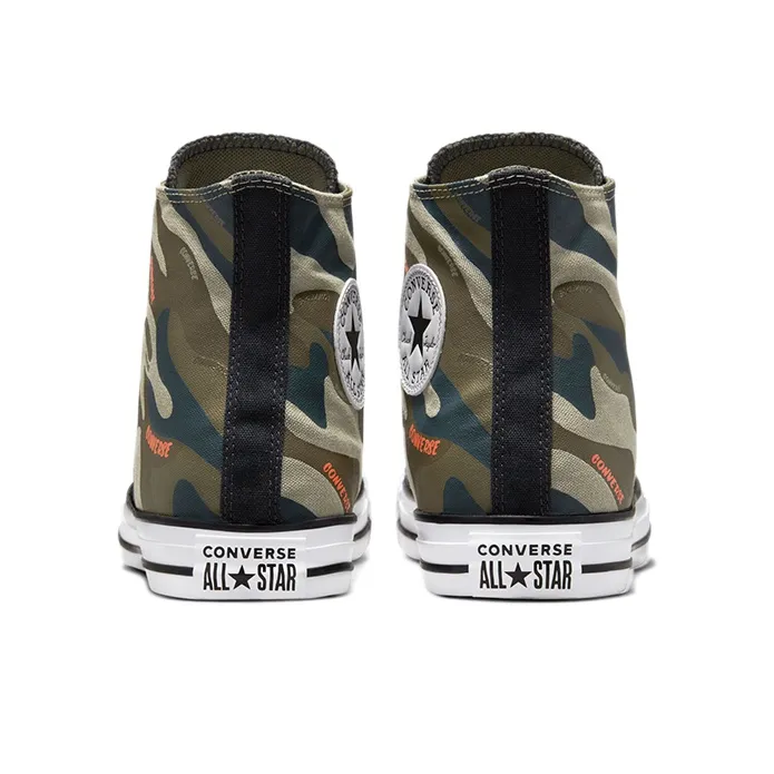Converse All Star Chuck Taylor Anti-Slip Wear-Resistant High-Top Canvas Shoes Unisex Camouflage Green-4