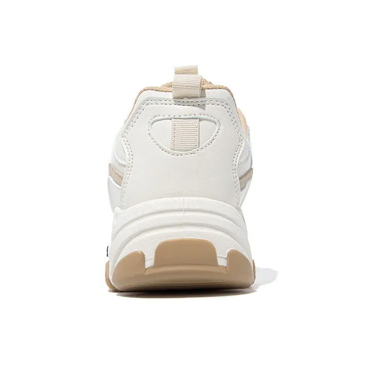TUOPIN Abrasion Resistant, Lightweight, And Breathable Low Top Chunky Sneakers Women's Beige Brown-3