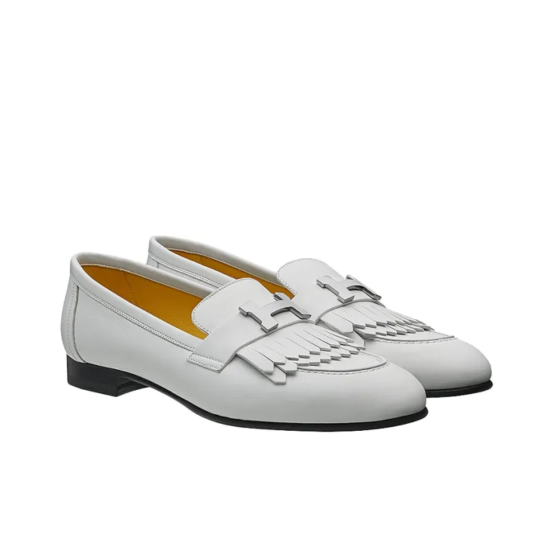 HERMES Royal Loafer Women's Casual Shoes Women's Gray White-2