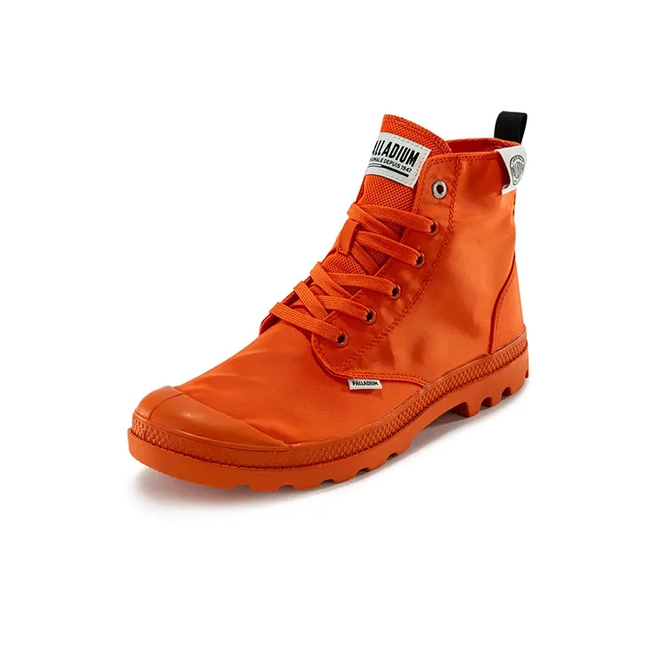 Palladium Mono Chrome III Wear-Resistant Breathable Cushioning High-Top Canvas Shoes Unisex Fire Orange-2