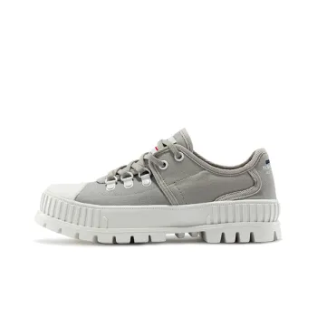Palladium Canvas Shoes Women's Low Top Lime Gray
