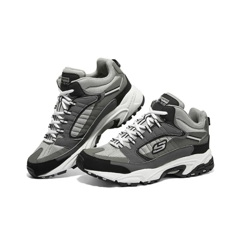 Skechers Stamina Cushioning Anti Slip And Wear Resistant Mid Top Chunky Sneakers Men's Gray-2