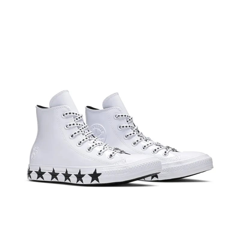 Converse Chuck Taylor All Star Hi Miley Cyrus White Black Stars Women's-2