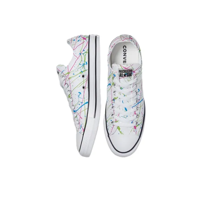 Converse Chuck Taylor All Star Anti-Slip Wear-Resistant Low-Top Canvas Shoes Unisex Paint White-3