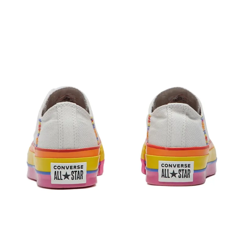 Converse Women's Chuck Taylor All Star Lift Low 'Rainbow Vintage White' Women's-4