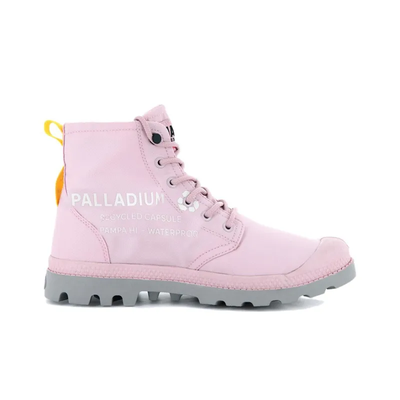Palladium Pampa Rcycl Wp 2 Wear-resistant And Waterproof High-Top Canvas Shoes Unisex Pink-1