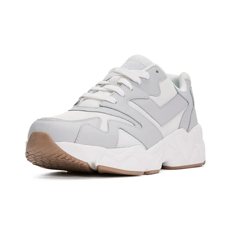 PONY MODERN Anti Slip And Wear Resistant Height Increasing Cushioning Support Low Top Chunky Sneakers White Gray-1
