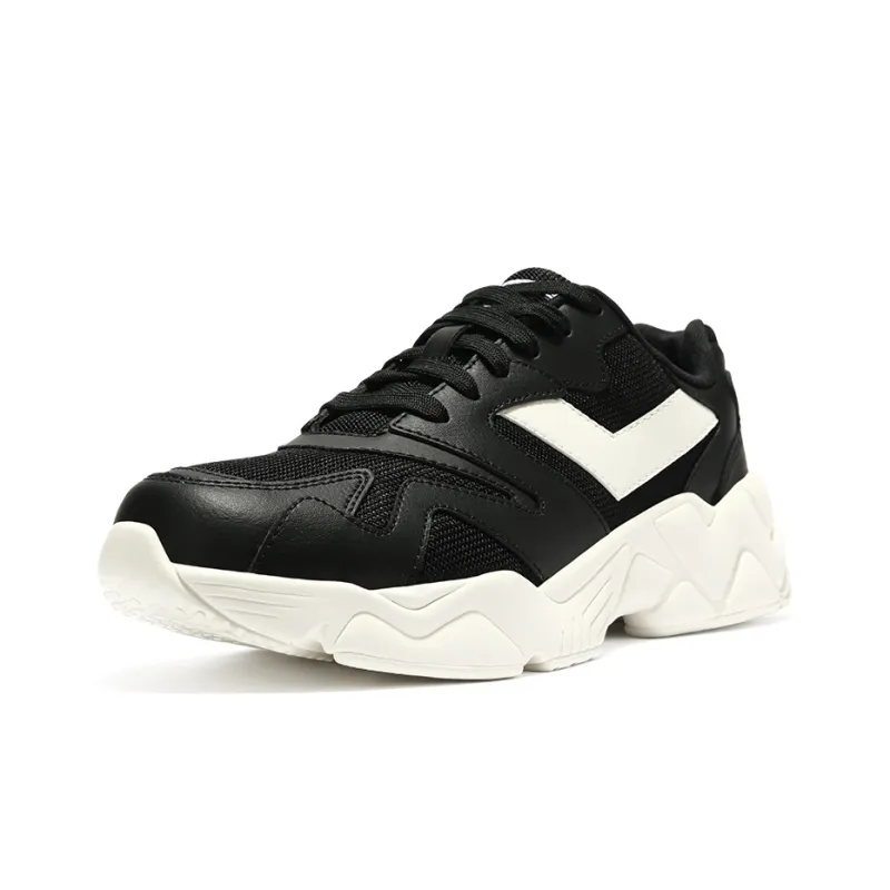 PONY Cushioning, Wear Resistant, Breathable, Coverage, Balance, Height Increasing Low Top Chunky Sneakers Women's Black-1