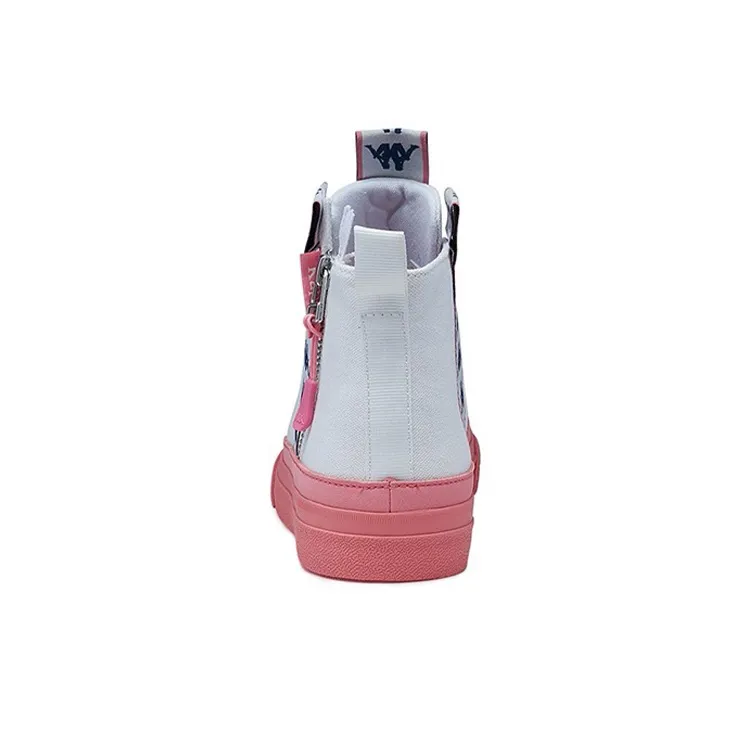 Kappa Coverage High Top Canvas Shoes Women's Korean White-3
