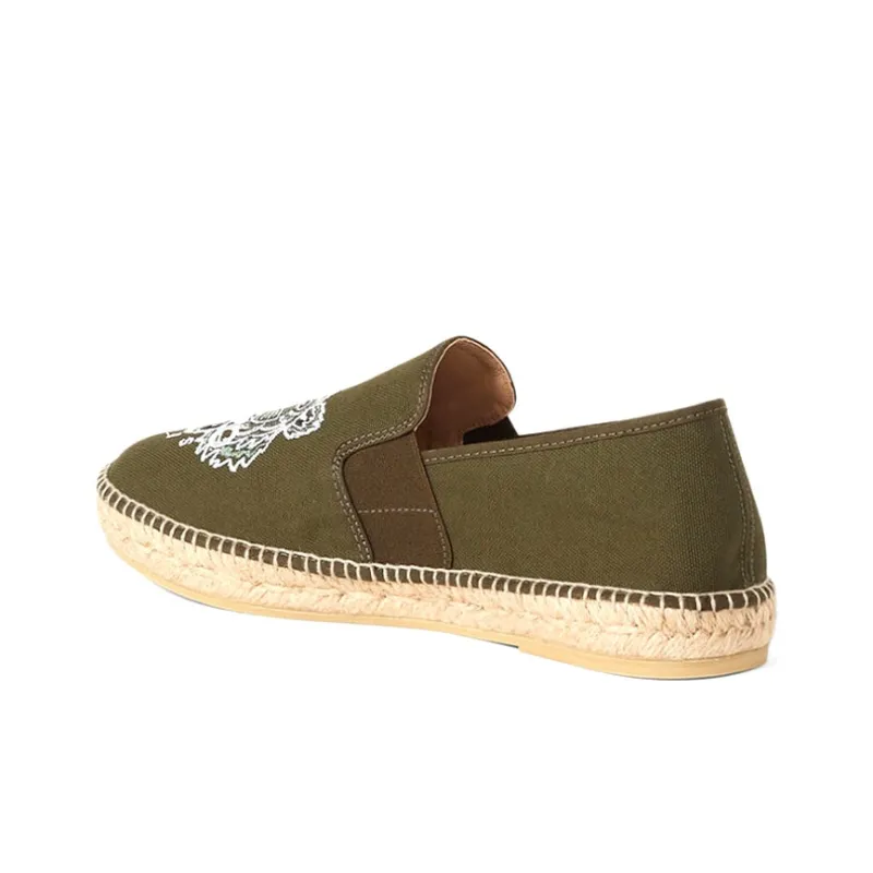 KENZO Tiger Espadrilles Men Low Top Dark Green-3