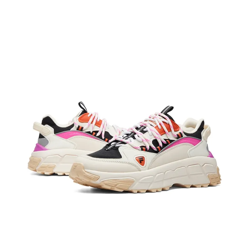 FILA FUSION Durable Breathable Low Top Chunky Sneakers Women's White-3