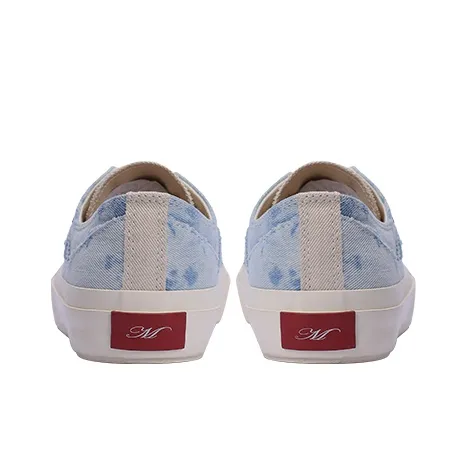 MATNUT Blue, Tie Dye Washed Denim Height Increasing Platform, Casual Canvas Shoes, Star Same Style-4