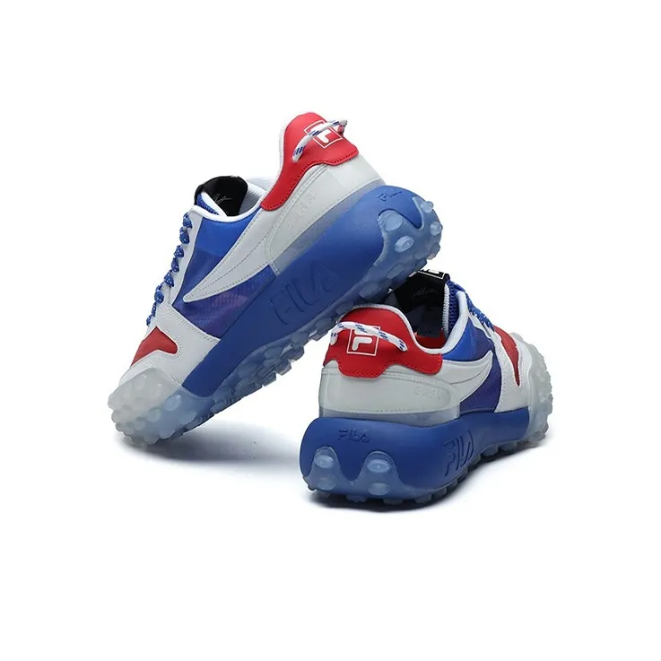 FILA Gara Cushioning Anti-Slip Wear-Resistant Breathability Low-Top Chunky Sneakers Men's Dazzling Blue-5