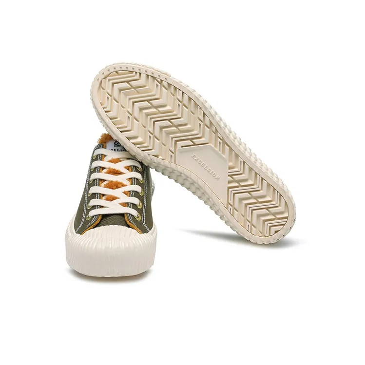 Excelsior Canvas Shoes Unisex Low Top Winter Moss Green-4