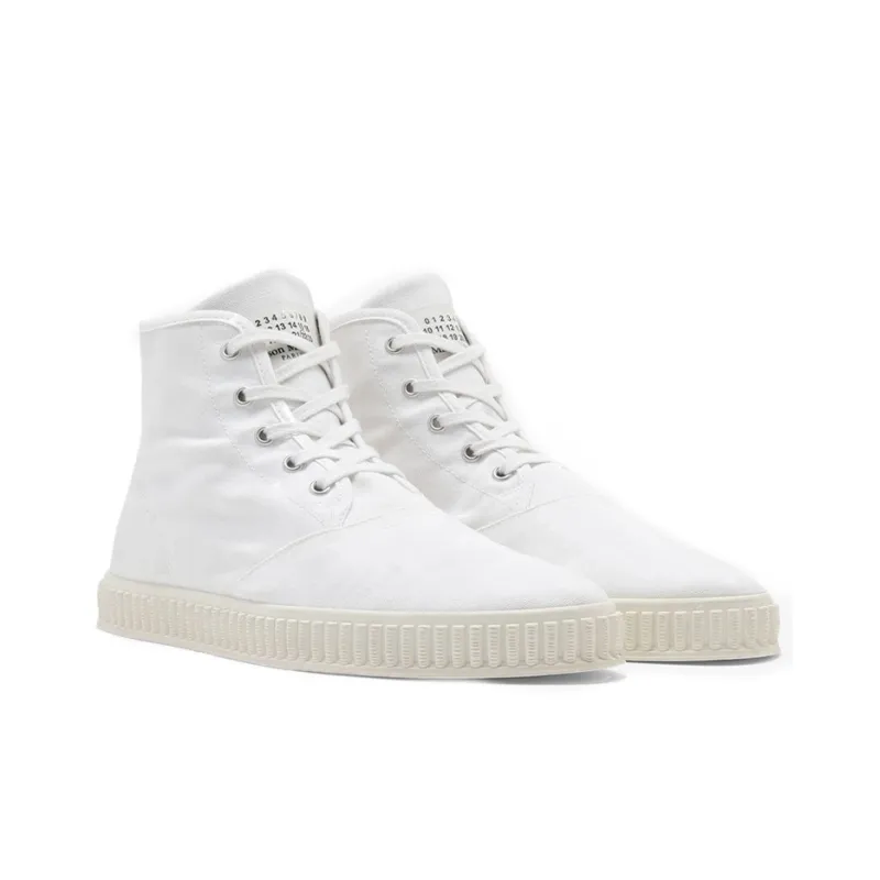 Maison Margiela Slip Resistant High Top Canvas Shoes Men's White-2