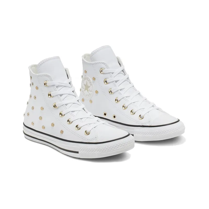 Converse Chuck Taylor All Star Studs High Top Leather Spot Rivet White Women's-2