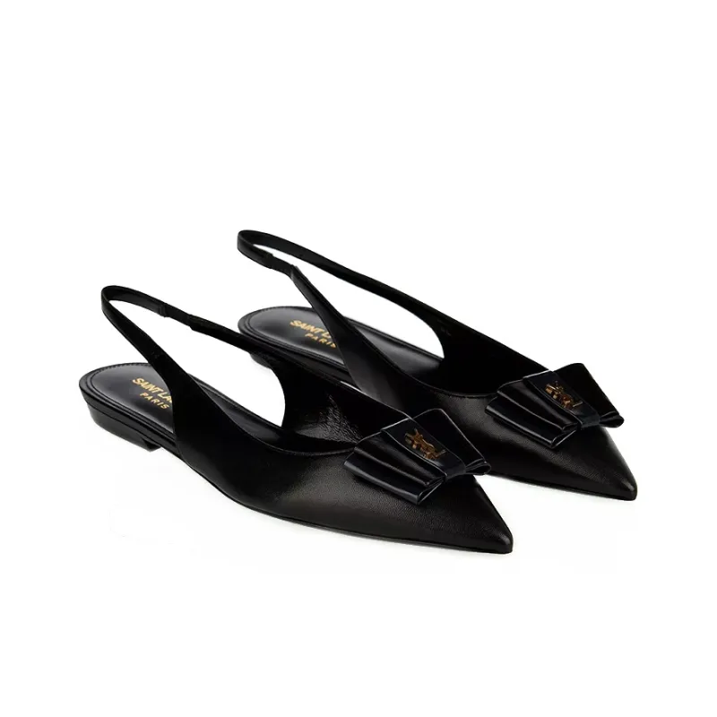 SAINT LAURENT Anaïs Bow-detail Ballerina Shoes-2