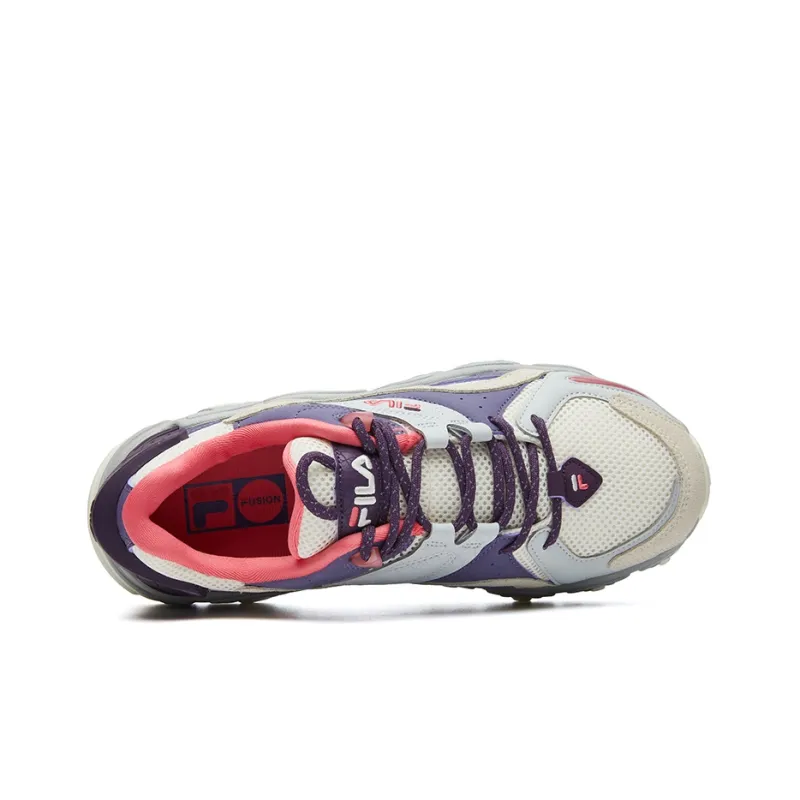 FILA FUSION Tracer Cushioning, Slip Resistant, Abrasion Resistant Coverage Low Top Chunky Sneakers Women's Beige Purple-2