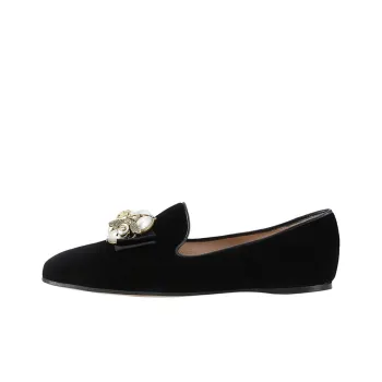 GUCCI Velvet Ballet Flat With Bee