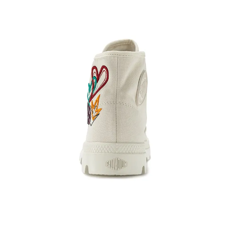 Palladium Pampa Anti Slip And Wear Resistant Breathable Cushioning High Top Canvas Shoes Unisex Soft White-2