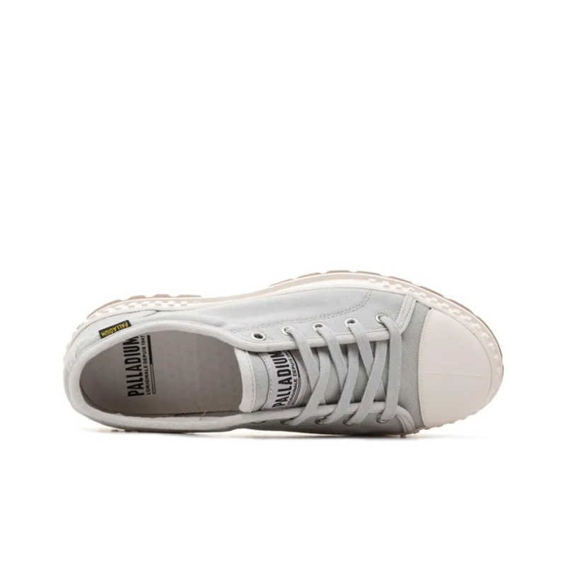 Palladium Pallashock OG Non slip Lightweight Low Top Canvas Shoes Unisex Light Gray-3