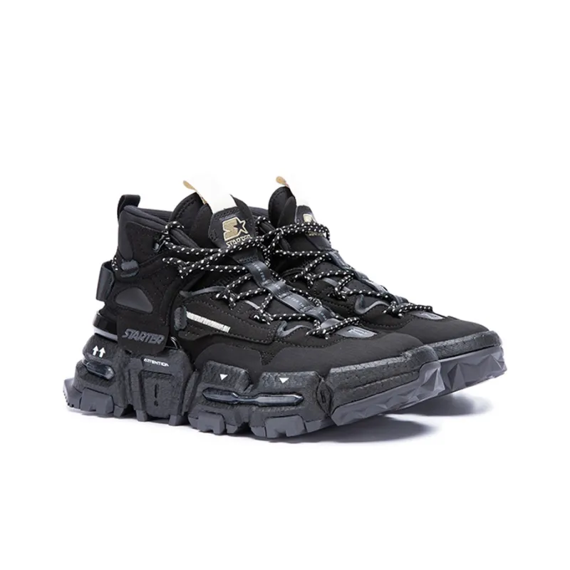 STARTER Non-slip Lightweight High-Top Chunky Sneakers Unisex Black-2