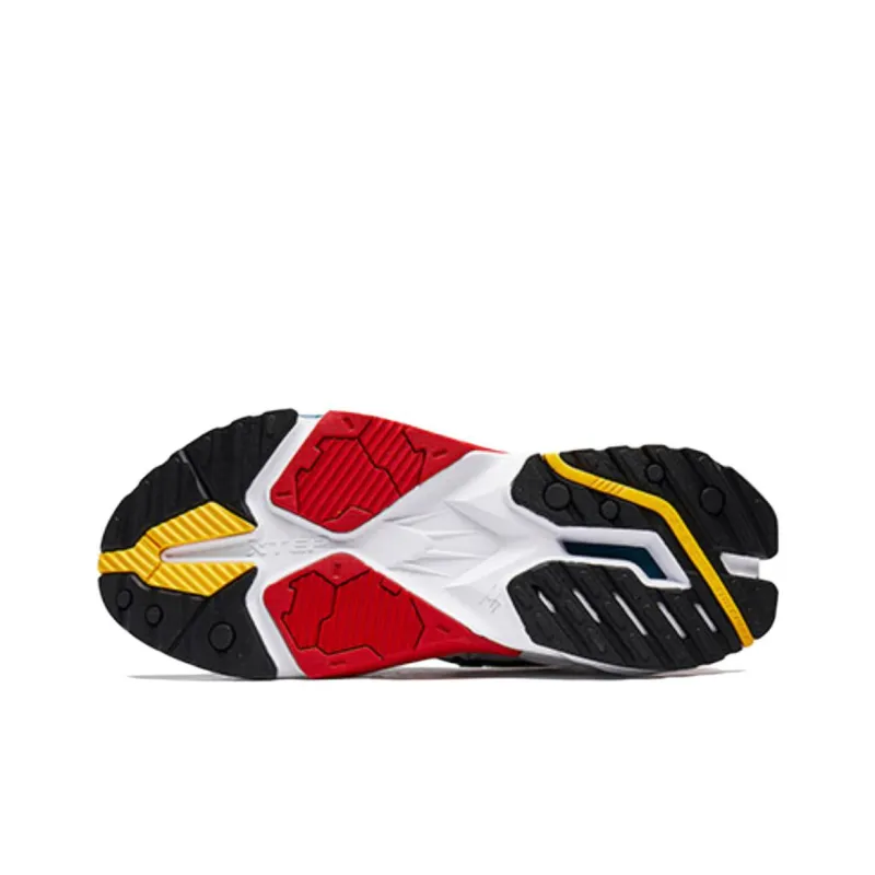 XTEP Cushioning Anti Slip Wear Resistant Breathable Height Increasing Low Top Chunky Sneakers Black Gray White-4