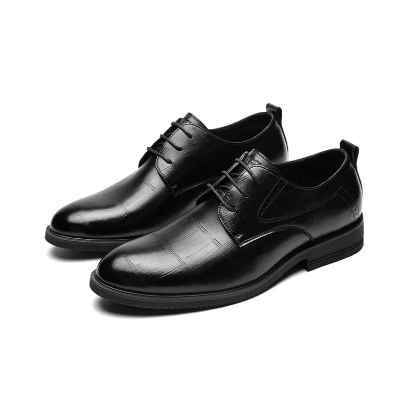 G.N.SHIJIA Dress Shoes Men Low Top Black/Brown-2