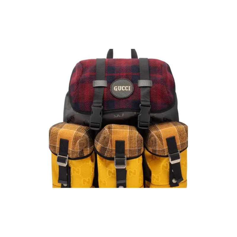 GUCCI Nylon Backpack Regular Men's Red/Yellow-4