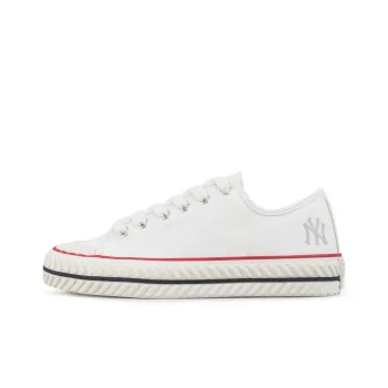 MLB Playball Anti Slip Wear Resistant Breathable Lightweight Low Top Canvas Shoes Unisex White