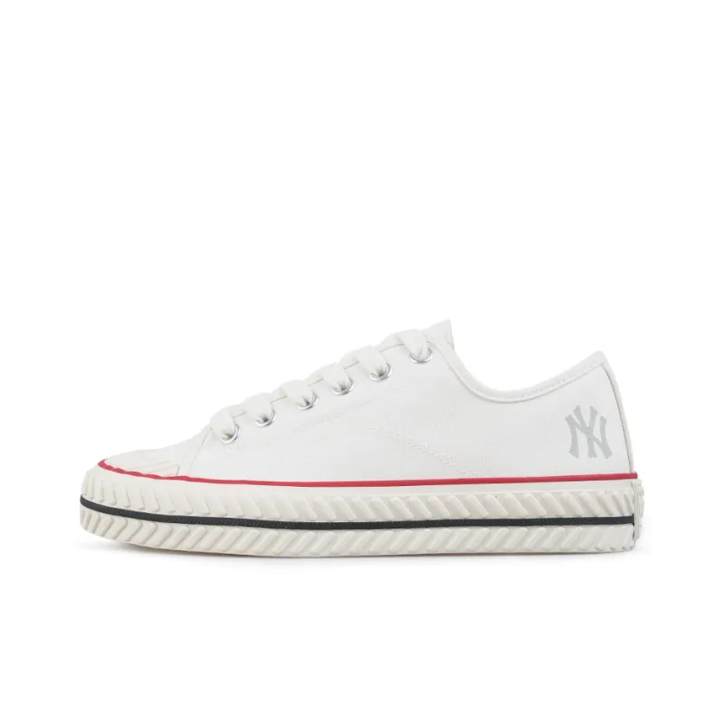 MLB Playball Anti Slip Wear Resistant Breathable Lightweight Low Top Canvas Shoes Unisex White-0