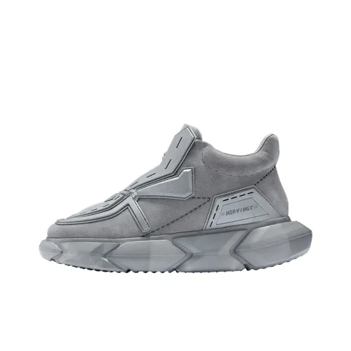 NORVINCY Chunky Sneakers Unisex Low-Top Silver Gray