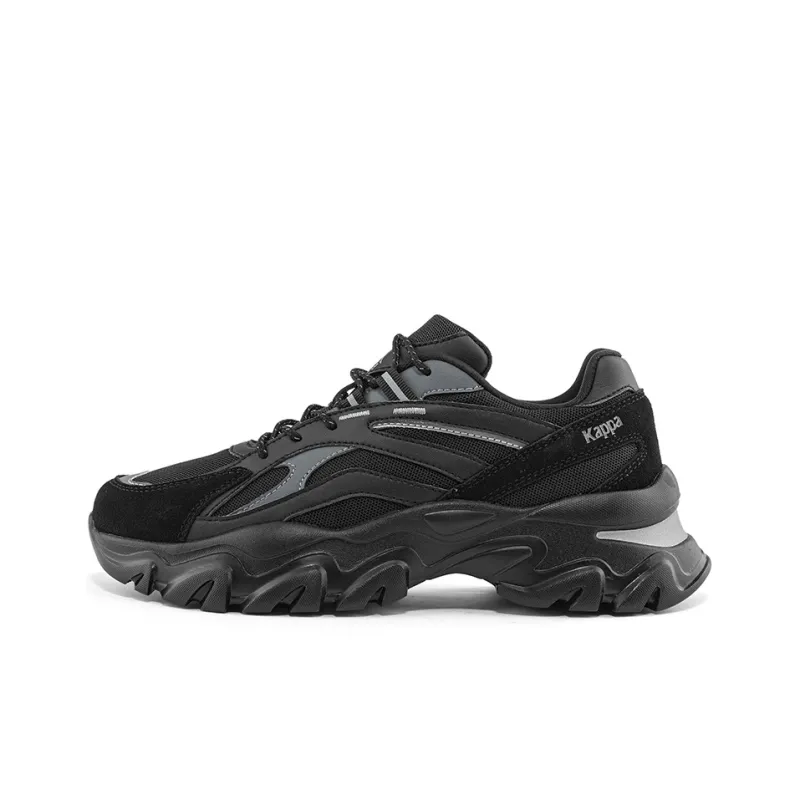 Kappa Cushioning Anti Slip And Wear Resistant Low Top Chunky Sneakers Unisex Black-0