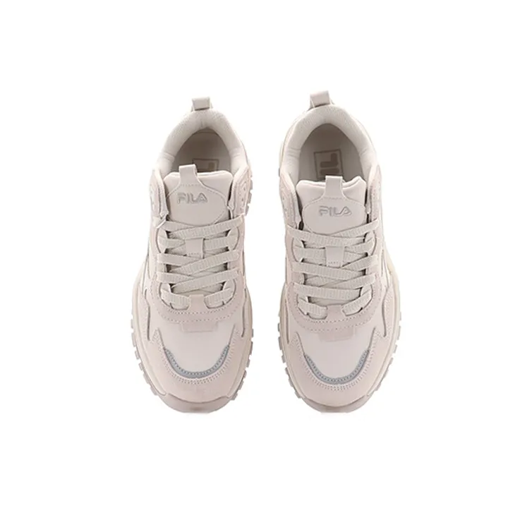 FILA Fashion Sneakers Slip Resistant Cushioning Abrasion Resistant Low Top Chunky Sneakers Women's Natural Color-4