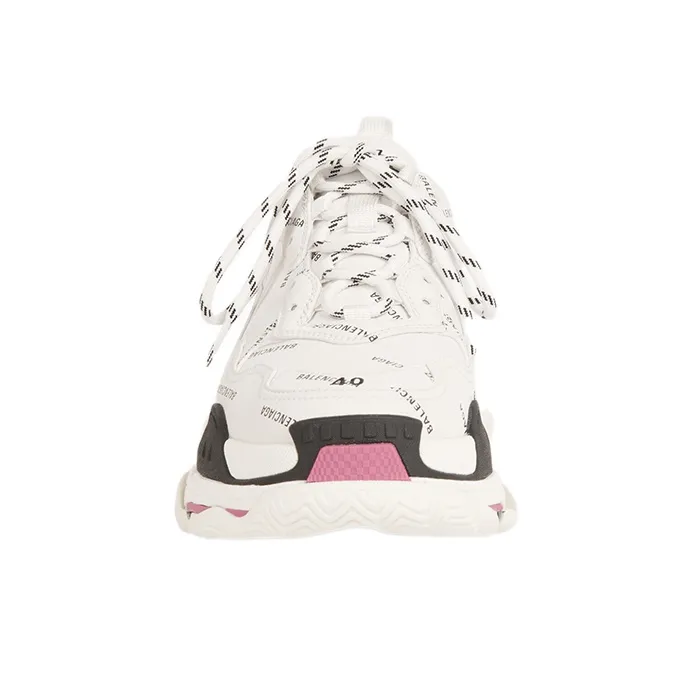 Balenciaga Triple S Sneaker 'Allover Logo White Pink' Women's-2